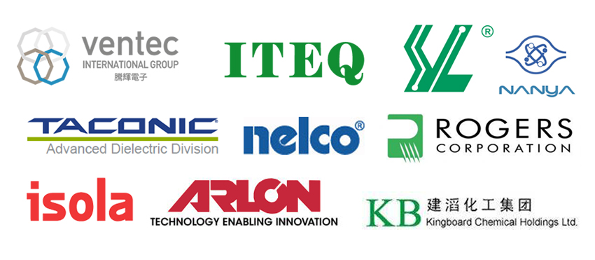 PCB material supplier logos