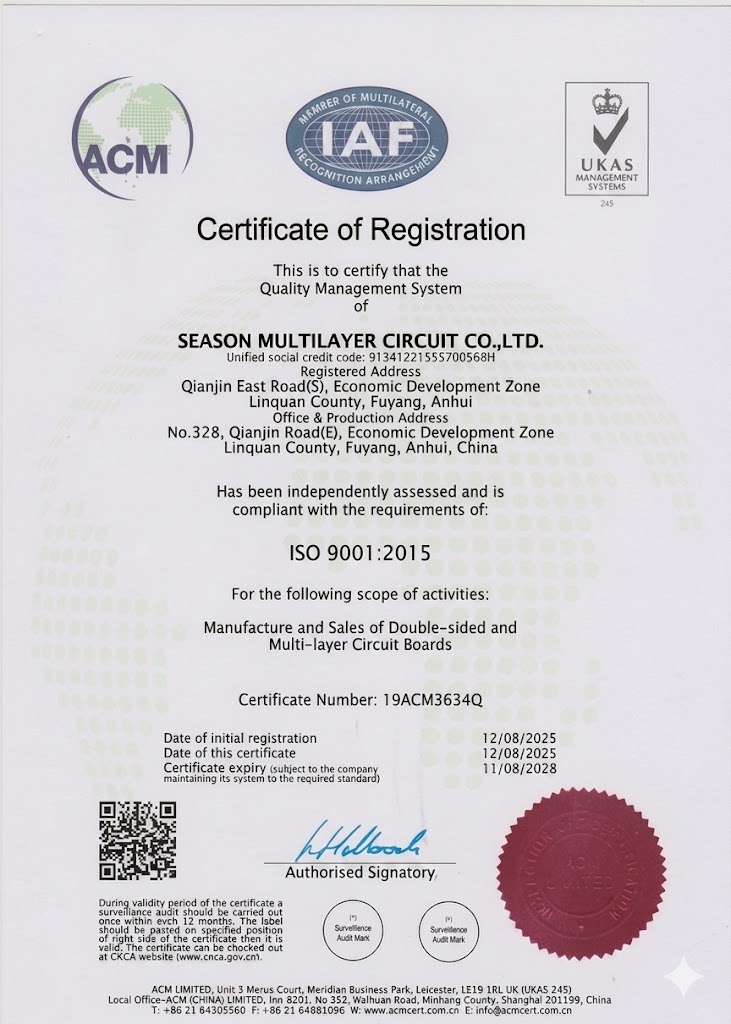 Home 33 ISO9001-2015 for Season Multilayer Circuit