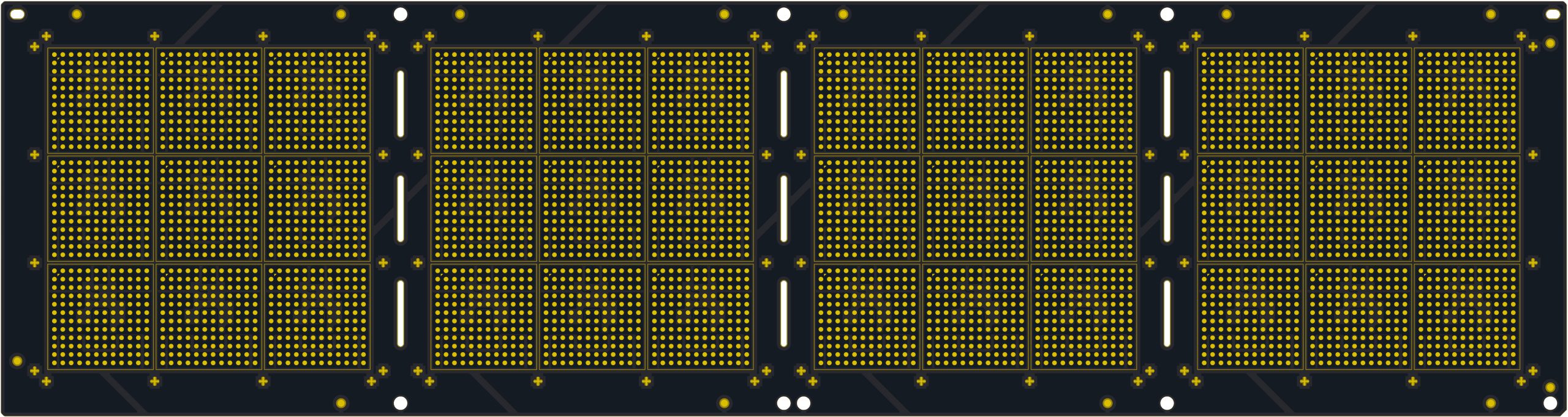 BGA package substrate panels showing dense ball-pad arrays before component assembly