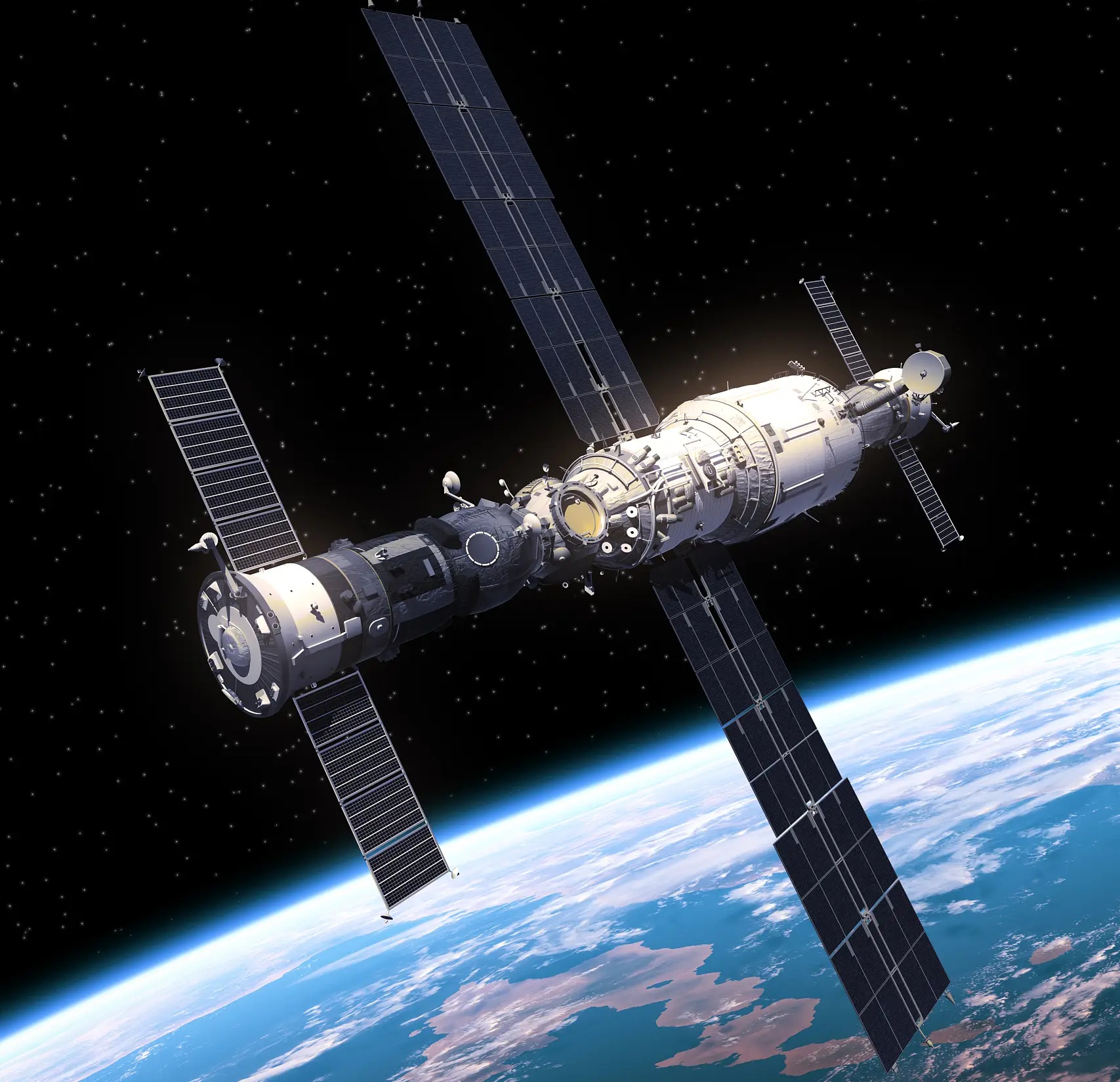 Rendered satellite with solar arrays in orbit, an example of Class 3 electronics that cannot be serviced after launch